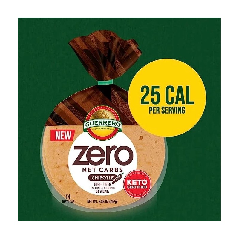 Guerrero Zero Net Carb Chipotle Tortillas - 0g Net Carbs