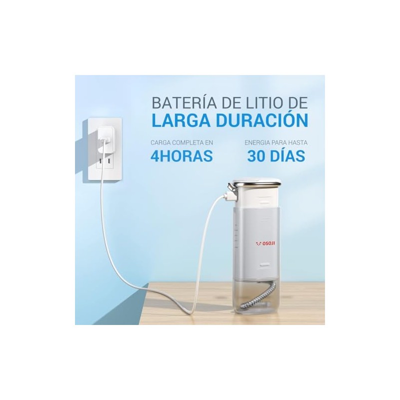 OSOJI F100 Irrigador Bucal Inalámbrico Presión Ajustable, 4 Boquillas IPX7