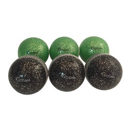 Kosma Set of 6 Windball Cricket Ball | Soft Training Sparkle Shine Glitter Balls for Coaching Practice- Colour: 3Pc Green, 3Pc Black