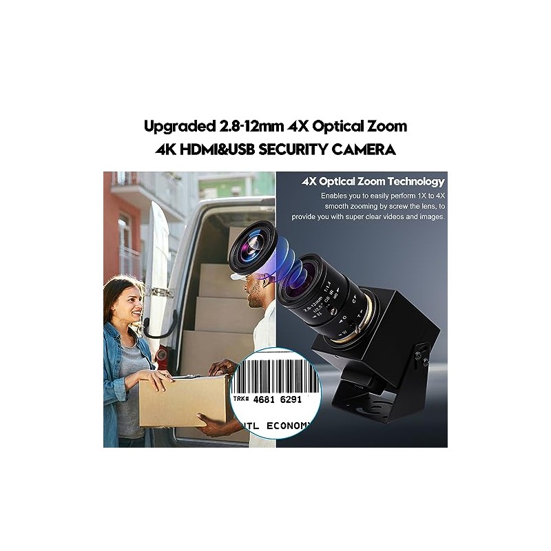 ELP Cámara USB HDMI 4K con zoom manual – Cámara