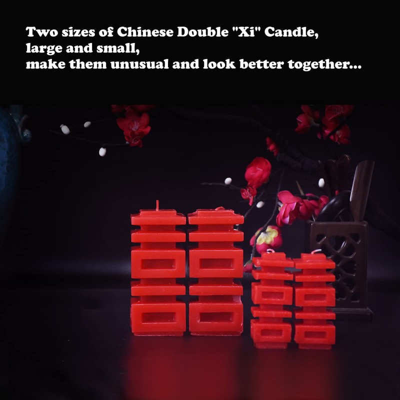 ZINGZIHOME Chinese Wedding Candles Red Traditional Double Happiness Candle 1