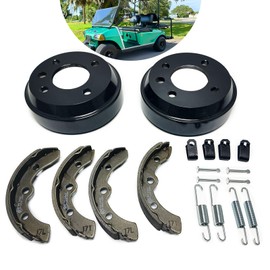 Golf Cart Brake Drums Kit with Brake Shoes & Springs Compatible with 1981-1994 Club Car DS Villager, 18 PCS Rear Brake Repair Kit for Driver Side & Passenger Side Replaces 1011137 101146302
