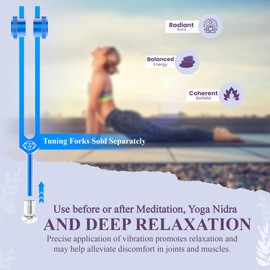 10pc Tuning Fork Boot Set with Attenuator Beads - Enhanced Sound Healing & Biofield Harmonization Accessories for Chakra Balancing - Silver Color