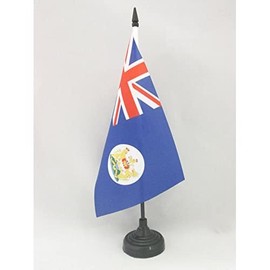 Hong Kong Old Table Flag 5'' x 8'' - Former Hong Konger Desk Flag 21 x 14 cm - Black plastic stick and base - Drapeau Hong Kong Ancien AZ FLAG