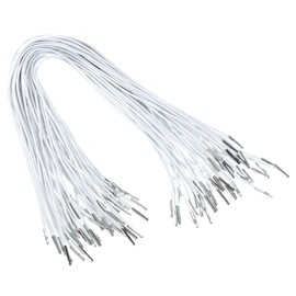 PATIKIL 18 Inch Elastic Barbed Cord, 50 Pcs 1.6mm Loop Stretch Round String with Metal Barb Fasteners for Hats Masks Menus Crafting Book, White (45cm)