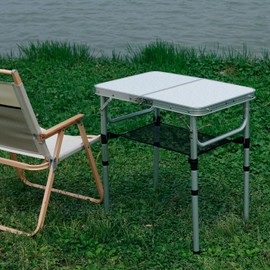 Small Folding Camping Table 2ft, Portable Pinic Table Adjustable Height Table Small Card Table Aluminum Foldable Lightweight with Carry Handle for Outdoor Indoor Hiking Camp BBQ Beach RV (White)