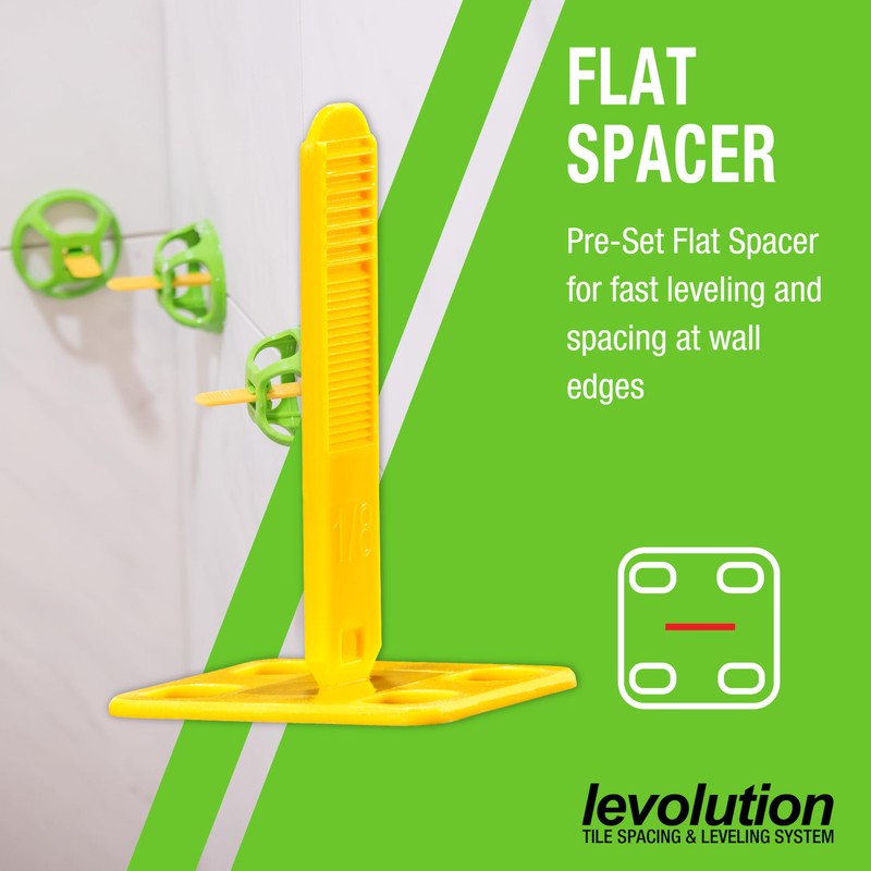 Miracle Sealants Levolution Pro Flat Spacer 1/8", Tile Leveling &