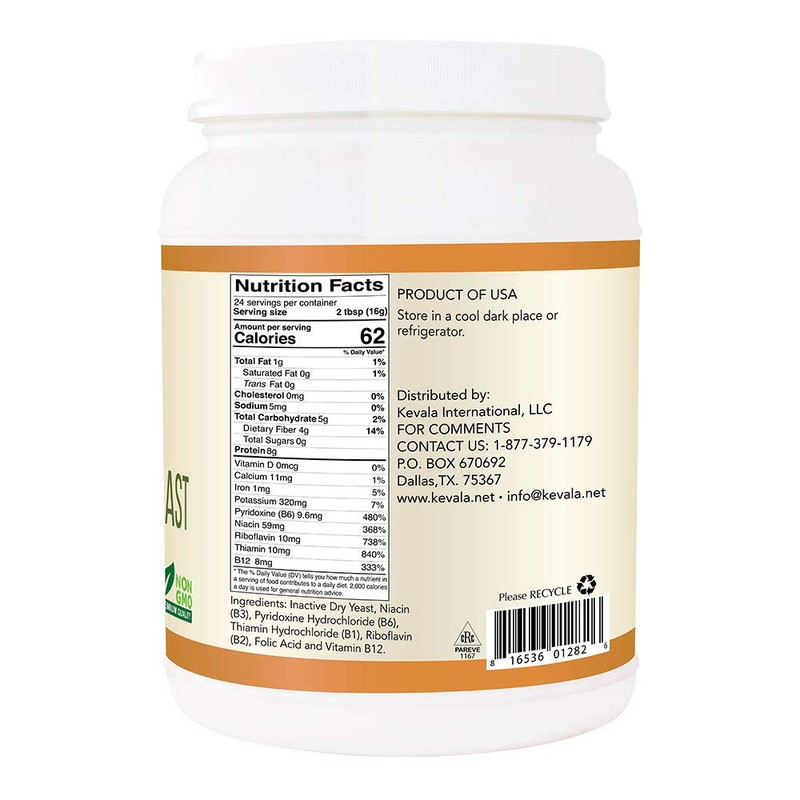 Kevala - Nutritional Yeast Delicious Vegan Seasoning - Low Sodium,