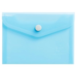 Exacompta - Ref 35410E – Pack of 4 Popper Fastening Document Wallets with Flap – Chromalin Pastel Colours – Dimensions: 19 x 14 cm – FT for Filing, B6 – Pastel Blue, Coral, Purple