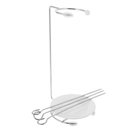 Zerodeko 1set Stainless Steel Kebab Skewer Stand Rack for BBQ Grilling Vertical Hanging Skewer Holder Easy Cleaning and Secure Design for Kebabs and