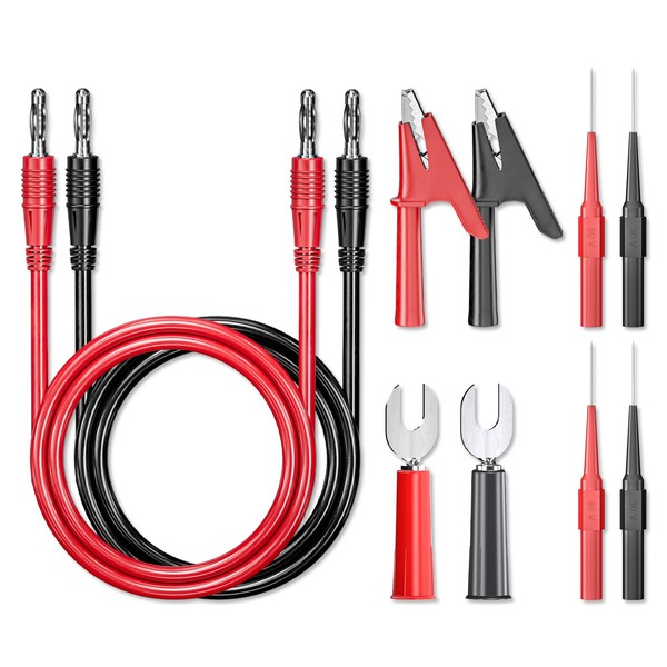 Cleqee Pack of 10 4 mm Banana Plug to Banana