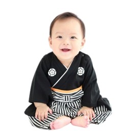 EnDast Baby Clothes, Kimono, Romper, Commemorative Photo, Formal Kimono, Children's Clothes, Boys, Shichi-Go-San Festival, Beginning Eating, Shrine Visit, 27.6 inches (70 cm), 31.5 inches (80 cm),