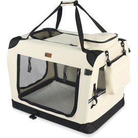 VOUNOT Caja de Transporte Plegable para Perros, Bolsa de Transporte para Gatos, Perros, Tela Oxford, Tejido de Malla, Transpirable, portátil, Marco