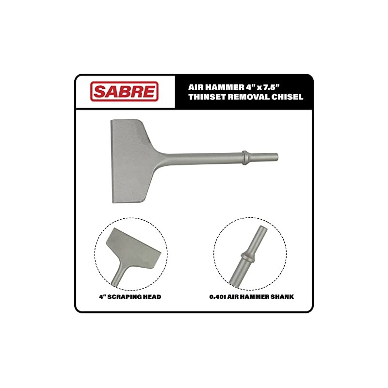 Sabre Tools 4 Inch x 7.5 Inch Air Hammer Chisel