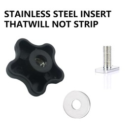 Bikykose 10 Pack T Track Knob Kit, 10pcs 1-1/2" T-Track Bolts, 5pcs Star Knob Kit 5pcs T-Knobs with 10pcs Washers, T Track Accessories for Woodworking Jigs and Fixtures