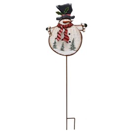 Morning View Snowman Christmas Yard Sign Decorations Outdoor Xmas Garden Stakes Snowman Metal Lawn Ornaments Patio Winter Holiday Decor for Outside 12 X 38 inches