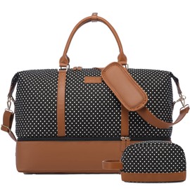 Sucipi Weekender Bags for Women Travel Duffel Bags with Shoe Compartment Overnight Bag Carry on Duffel Bag with Toiletry Bag for Travel Daily Use Hospital L(21")