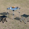 iClimb Lightweight Stable Alu. Folding Square Table Roll Up Top