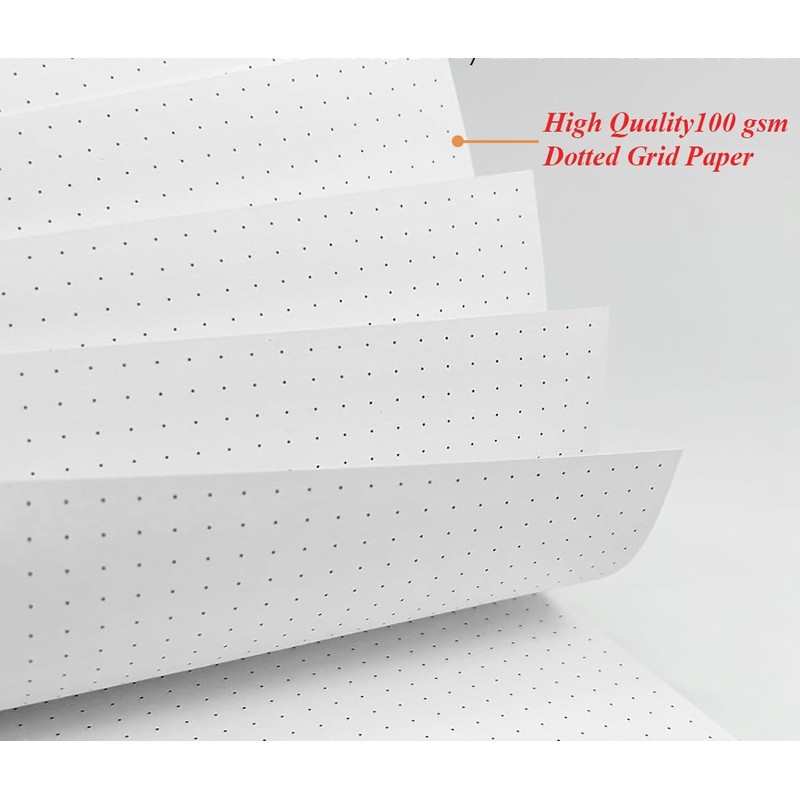 3-Hole Dotted Paper Refills, Letter Size 100Sheets / 200Pages Loose-Leaf