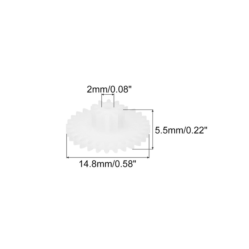 MECCANIXITY 20Pcs Plastic Gears 28 Teeth Plastic Double Gears Model