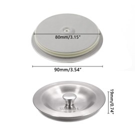 GIGIIS Drain Plug for Sink 80 mm Plug Sink Stainless Steel Pack of 2 Sink Plug Bath Seals the Sink Effectively Sink
