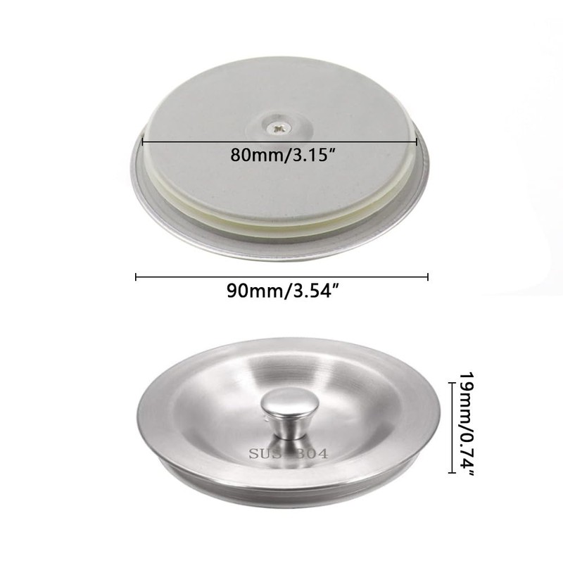 GIGIIS Drain Plug for Sink 80 mm Plug Sink Stainless