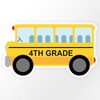 CafePress 4TH Grade School Bus Medium Die Cut Sticker, 5.75"