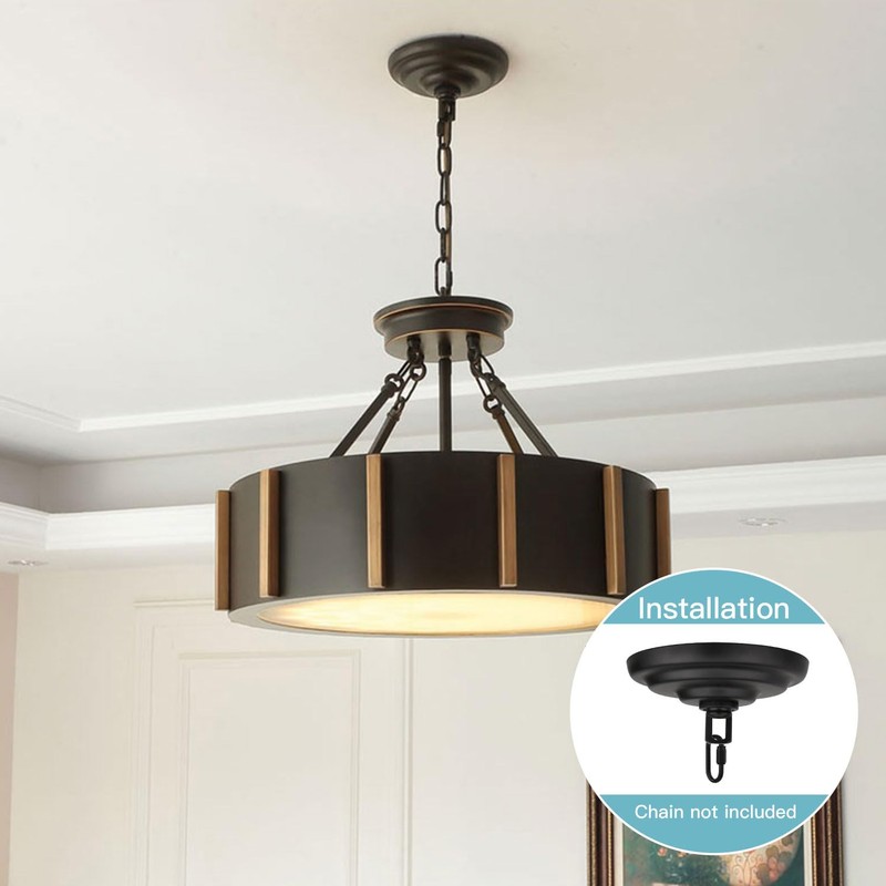 Helunsi Light Canopy Kit, Black Chandelier Canopy Mounting Kit, 5-1/8"