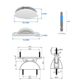 SIGANDG Pack of 2 Door Stops Caravan Door Holder Motorhome Clipon Door Stopper Door Holder White with Electric Drill Caravan Door Lock Accessories for Caravan Motorhome Boat
