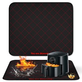 Heat Resistant Mats for Air Fryer, Deep Fryer，16X20 in Heat Resistant Mat for Countertop Protector Appliance Mat for Oven,Coffee Maker,Stand Mixer,Toaster (Burgundy Red)
