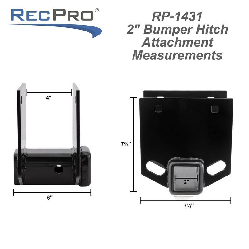 RecPro RV Bumper Hitch Adapter | 2" Hitch Receiver |