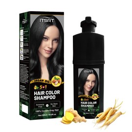 Dark Brown Hair Dye Shampoo 5 in 1,Instant Hair Color for Gray Hair Coverage,Natural Light Brown Shampoo Hair Dye for Women & Men,100% Gray Reducing,Easy To Use,Lasts 3-4 Weeks,All Hair Types 500ml