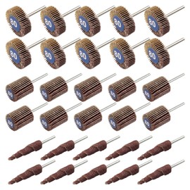 Mixiflor 30 Pcs Flap Wheel Sander for Dremel, 80 Grit Flap Sanding Wheel Rotary Tool Accessories Kit for Removing Rust and Polishing,1/8-inch Shank