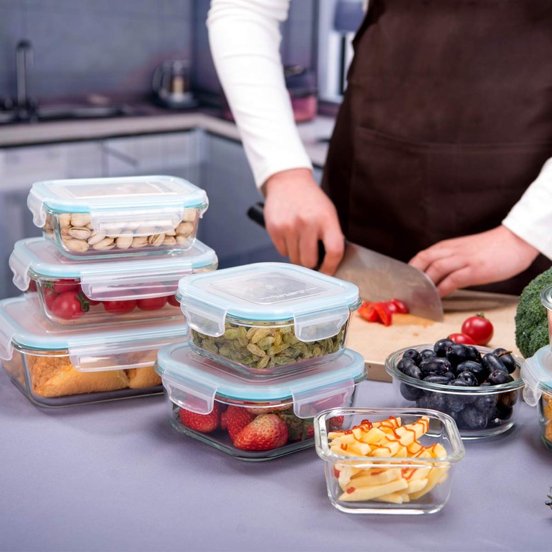 AILTEC Glass Food Storage Containers with Lids, [18 Piece] Glass