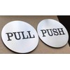 Yuktha Eternals 2" Inch Round Push Pull Door Signs (Brushed