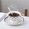 Porlien Royal Blue Star-night Porcelain 7-ounce Teacup and Saucer Set