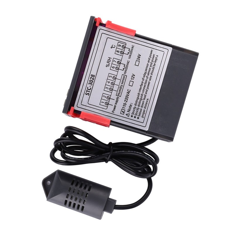 Digital Display Temperature and Humidity Controller Meter with Integrated Sensor