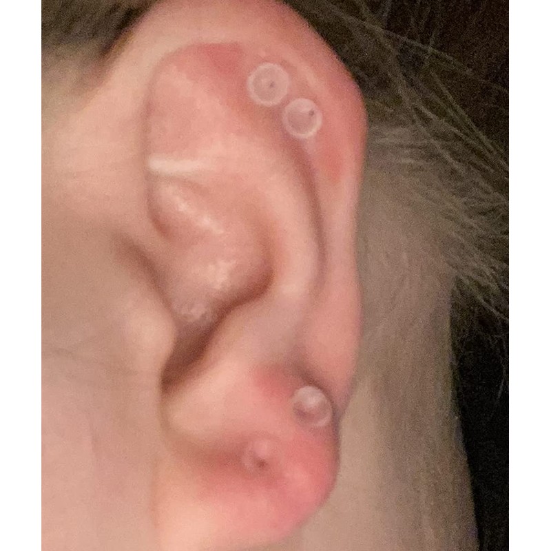 QWALIT Clear Plastic Earrings for Sports, Work, Sensitive Ears -