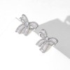Fashion Design Statement Rhinestone Large Bow Stud Earrings for women
