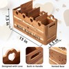 Kitchen Utensil Holder, Large Acacia Wood Organizer for Countertop |