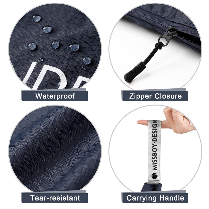 Missboy Travel Laundry Bag, 2 Pack Waterproof Dirty Clothes Organizer,