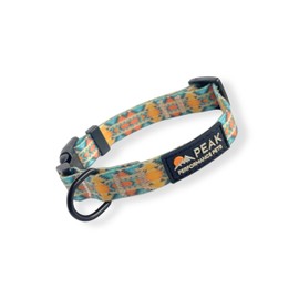 Peak Performance Pets Overlook Waterproof Dog Collar | Large Aqua/Orange Tribal, Durable, Comfortable | Extra Large Puppies and Large Dogs | Easy Clean, Odor Proof, Dirt Proof
