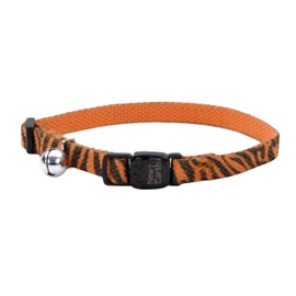 Coastal Pet - New Earth Soy - New Earth Printed Soy Breakaway Cat Collar, Pumpkin with Stripes, 3/8" x 08"-12"