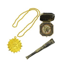 Zac's Alter Ego 3-Piece Fancy Dress Pirate Kit (Spyglass, Necklace & Compass)