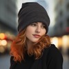 Miobo Slouch Beanie Hat, Destroyed Vintage Look, One Size, black