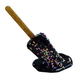Romeeton Melting Ice Cream Ornaments - Melting Popsicle Sculpture Resin Statue Decoration Candy Craft (Black)