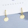 Simple Coin Disc Dangle Hoop Earrings for Women Girls Round
