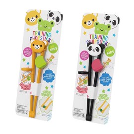 Reusable Chopstick Aids (2 Pairs) - Plastic Chopsticks Made for Little Ones & First - Timers, Left or Right Hand Ready