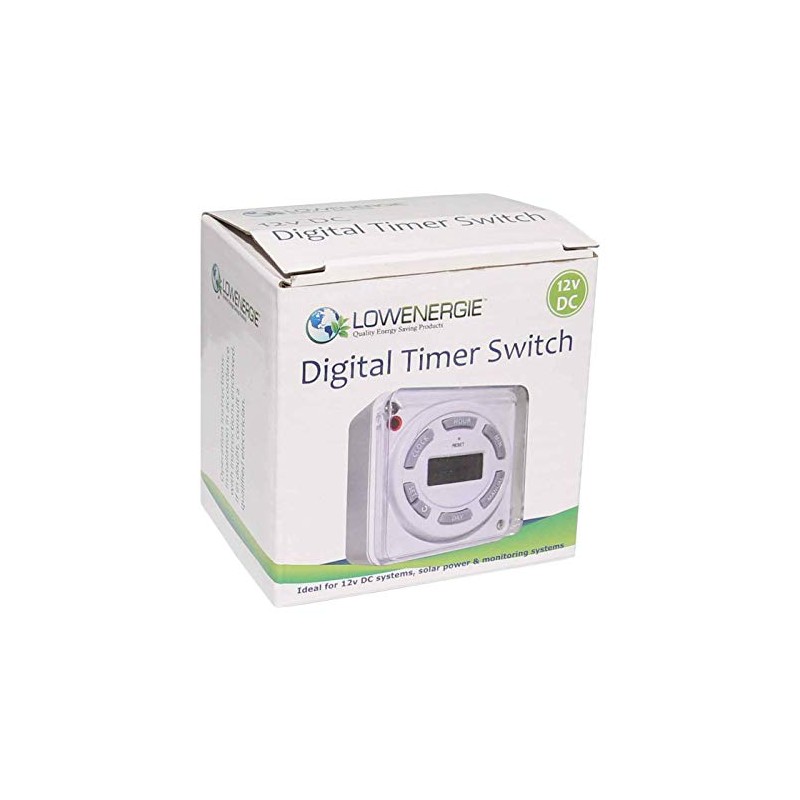 LOWENERGIE 12V DC Digital 7 Day Programmable Timer Switch 16A