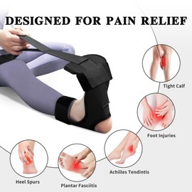 Qaestuan Yoga Stretching Strap, Stretching Strap with Loops and Detachable Foot, Highly Elastic Gymnastics Band, Fitness Stretch Band for Leg Training, Fitness, Dance, Gymnastics